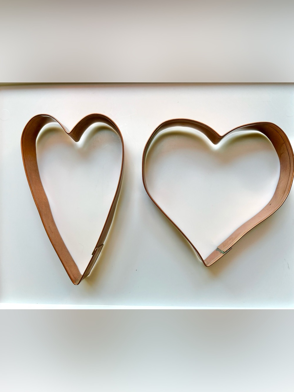 Antique copper heart molds set of 2.